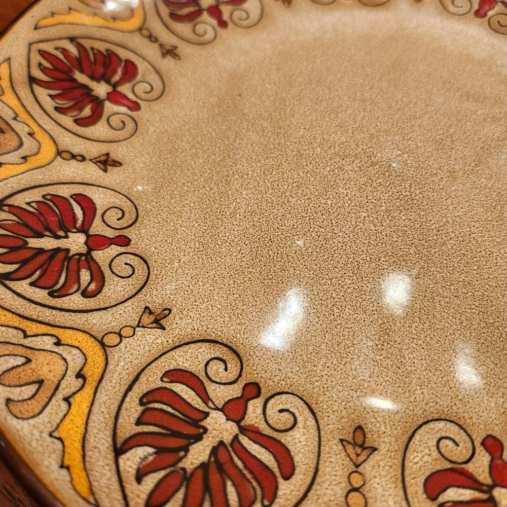 Pier 1 Imports Myra Dinner Plates Set of 2 Hand-Painted Stoneware